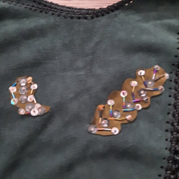 Vintage Faux Suede and Knit Long Sleeve Sweater - Picture 4 of 14